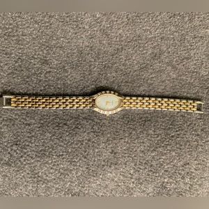 Gold and Silver tone Diamond Watch